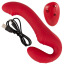 Безремневой страпон с вибрацией Triple Teaser Remote Controlled Strapless Strap-On, красный - Фото №4