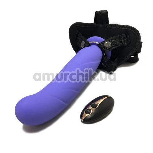 Страпон с вибрацией Vibration Dildo Strap-On Remote Control 9, фиолетовый