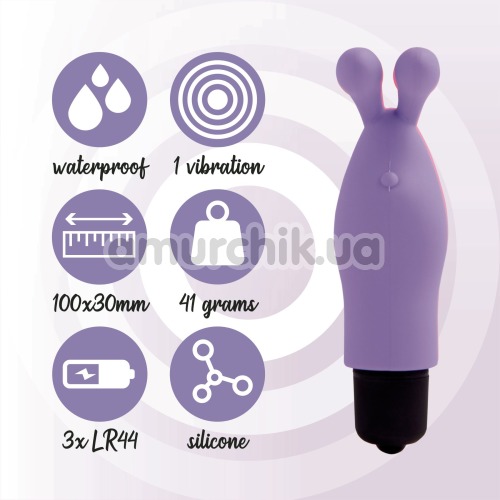 Насадка на палець з вібрацією FeelzToys Magic Finger Bunny Vibrator, фіолетова