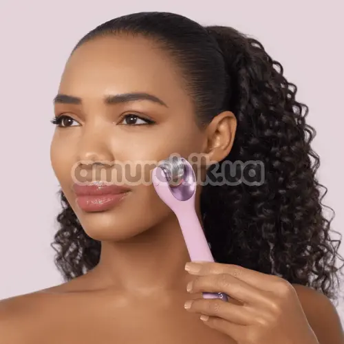 Массажер-роллер для лица с микроиглами Geske MicroNeedle Face Roller 9 in 1, светло-розовый