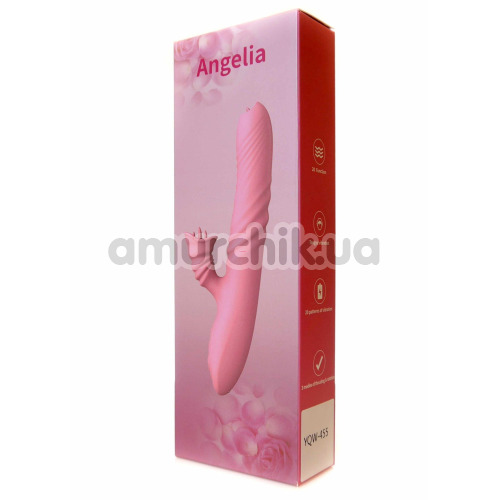 Вибратор с толчками, ротацией и подогревом Angelia 00142, розовый