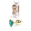 Анальная пробка с зеленым кристаллом Exclusivity Jewellery Gold Heart Plug, золотая - Фото №2