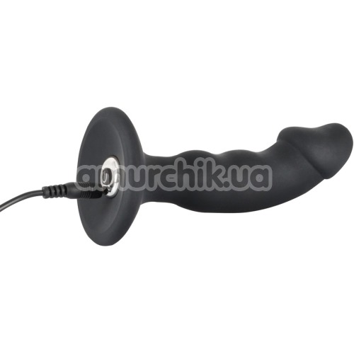 Анальная пробка с вибрацией Black Velvets Rechargeable Plug, черная
