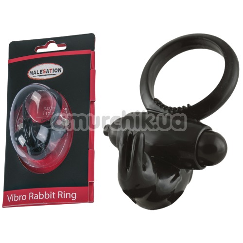 Віброкільце Malesation Vibro Rabbit Ring, чорне