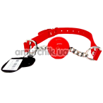 Кляп DS Fetish PU Chain M, красный - Фото №1