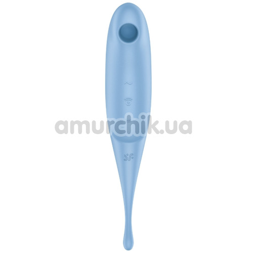Симулятор орального сексу для жінок з вібрацією Satisfyer Twirling Pro, блакитний - Фото №1
