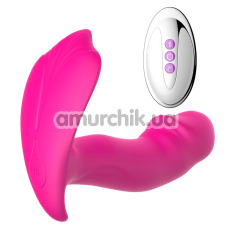 Вібратор з пульсацією і підігрівом Foxshow Silicone Panty Vibrator And Pulsator, рожевий - Фото №1