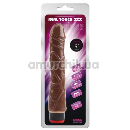 Вібратор Real Touch XXX 9 з великою голівкою, коричневий