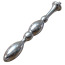 Анальная насадка Hismith Metal Bead Anal Dildo 8.48, серебряная - Фото №1