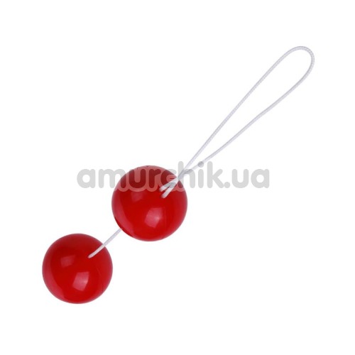 Вагинальные шарики Twin Balls гладкие, красные - Фото №1