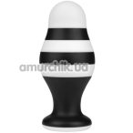 Анальная пробка Love Toy X-Missioner Butt Plug 6.5, черно-белая - Фото №1