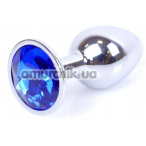 Анальна пробка з синім кристалом Exclusivity Jewellery Silver Plug, срібна - Фото №1