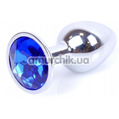 Анальная пробка с синим кристаллом Exclusivity Jewellery Silver Plug, серебряная - Фото №1
