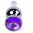 Анальная пробка с фиолетовым кристаллом Boss Series Exclusivity Jewellery Dark Silver Plug, серебряная - Фото №4