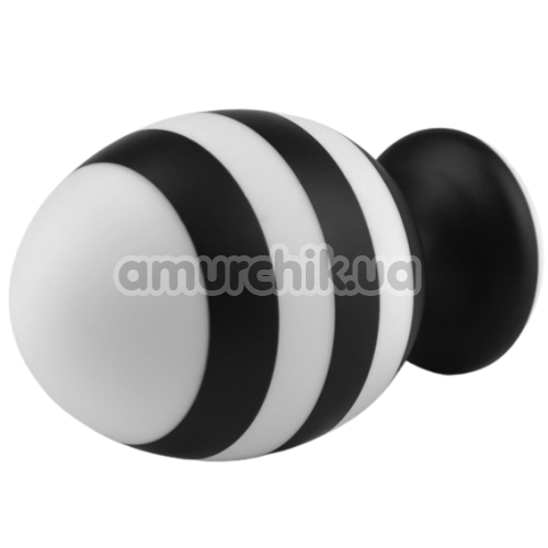 Анальная пробка Love Toy X-Missioner Butt Plug 5.5, черно-белая