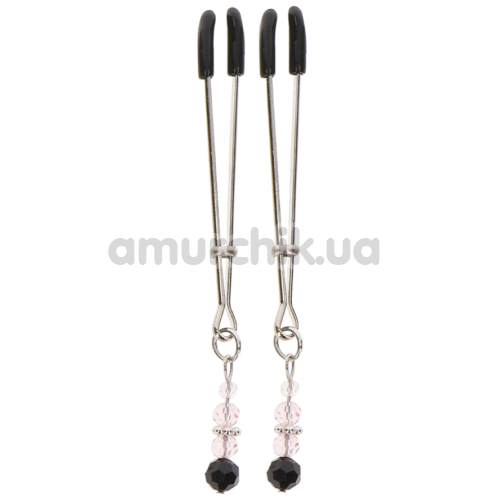 Затискачі для сосків Taboom Tweezers With Beads, срібні - Фото №1