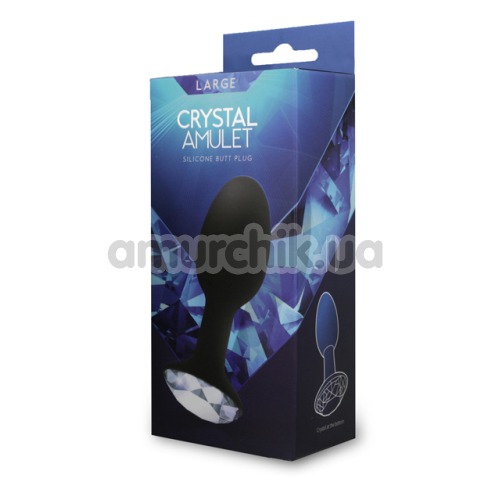 Анальна пробка Crystal Amulet Silicone Butt Plug Large, чорна