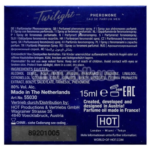 Парфуми з феромонами Hot Twilight Pheromone для чоловіків, 15 мл