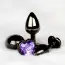 Анальная пробка с фиолетовым кристаллом Ouch! Heart Metal Butt Plug Large, черная - Фото №9