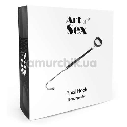 Анальный крюк с ошейником Art of Sex Anal Hook Bondage Set 1, серебряный