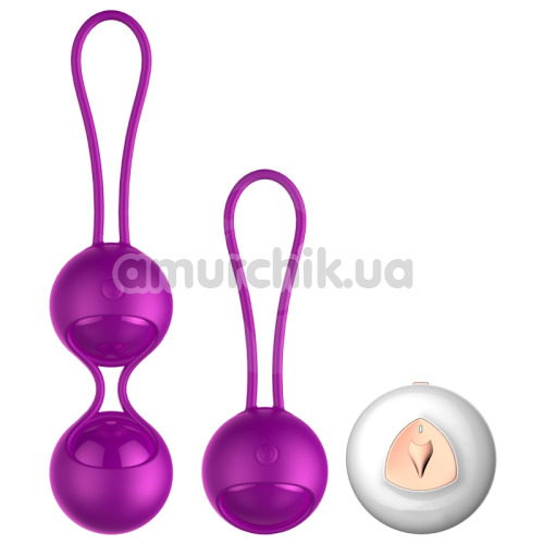 Набор вагинальных шариков с вибрацией Foxshow M3, фиолетовый - Фото №1