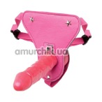 Страпон Joanna Angel's Burning Angel Toys Pleasure Harness With Dong, розовый - Фото №1
