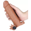 Насадка - подовжувач пеніса з вібрацією Lovetoy Pleasure X - Tender Series LV1061, коричнева - Фото №3
