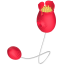 Симулятор орального секса с виброяйцом Letcher Flowers Love Egg, красный - Фото №4