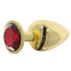 Анальная пробка с красным кристаллом Taboom Bondage In Luxury Butt Plug Diamond Jewel Medium, золотая - Фото №2