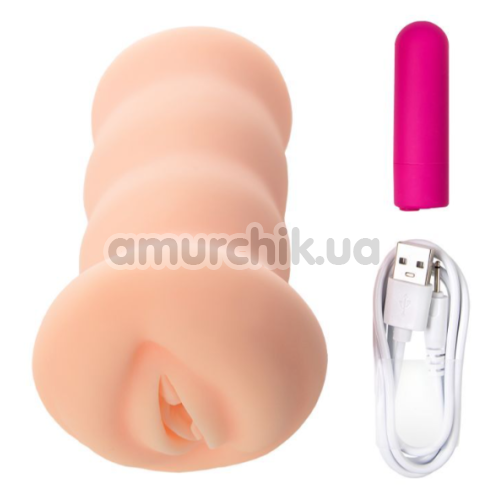 Искусственная вагина с вибрацией Kokos Virgin, телесная
