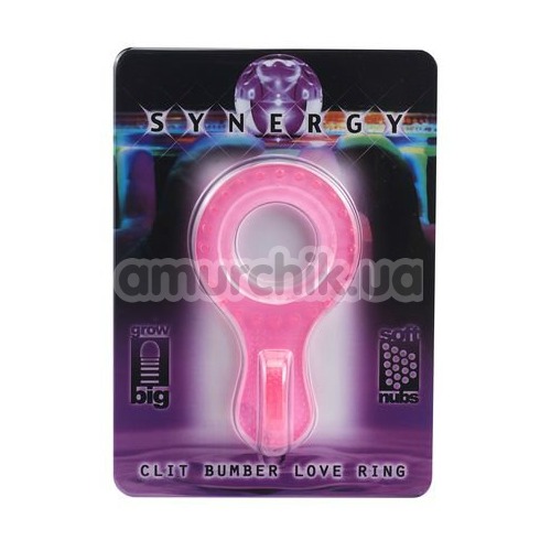 Эрекционное кольцо Synergy Clit Bumper Love Ring, розовое