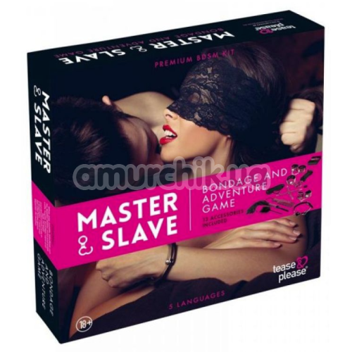 Бондажный набор + игра Master & Slave Bondage and Adventure Game, розовый
