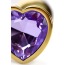 Анальная пробка с фиолетовым кристаллом Toyfa Metal Heart 717016, золотая - Фото №4