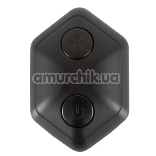 Анальная пробка с вибрацией и увеличивающейся головкой Inflatable + Remote Controlled Butt Plug, черная