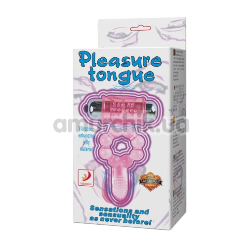 Виброкольцо Pleasure Tongue, розовое