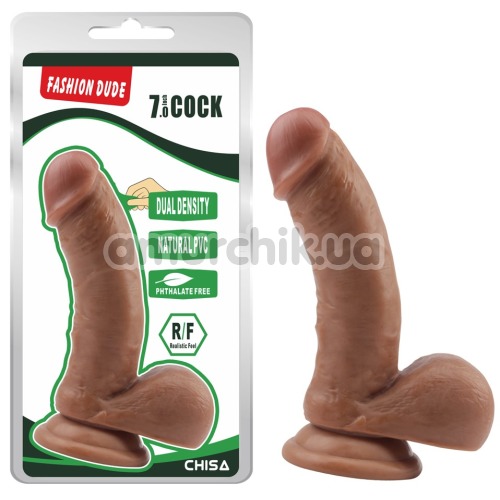 Фалоімітатор Fashion Dude Cock 7, коричневий