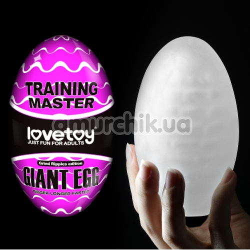 Мастурбатор Lovetoy Giant Egg Grind Ripples Edition, прозрачный