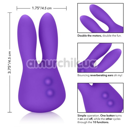 Кліторальний вібратор Silicone Marvelous Bunny, фіолетовий