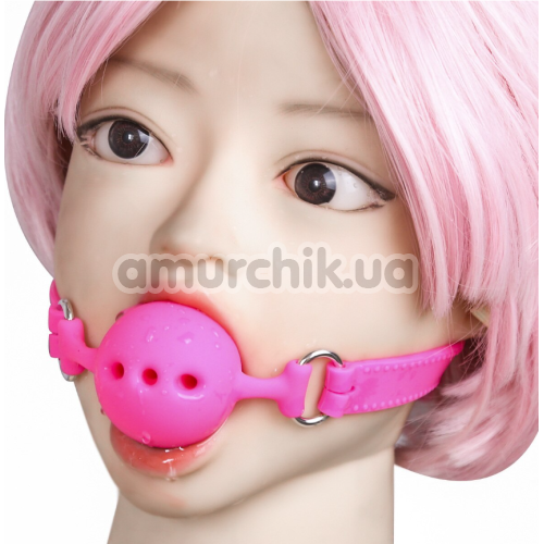Кляп DS Fetish Mouth Silicone Ball Gag M, розовый