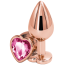 Анальная пробка с розовым кристаллом SWAROVSKI в виде сердца Rear Assets М, золотая - Фото №1