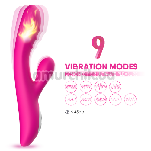 Вибратор с подогревом Boss Series Rabbit Vibrator Spark, розовый