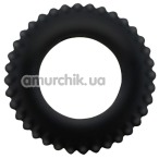 Эрекционное кольцо Baile Titan Cock Ring ребристое, черное - Фото №1