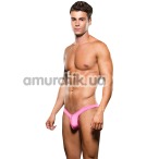 Трусы-стринги мужские Microfiber Zip Up Low-Rise Thong, розовые - Фото №1