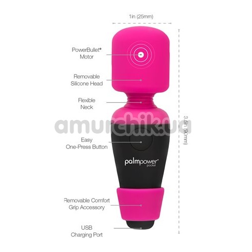 Кліторальний вібратор Palm Power Pocket, рожевий