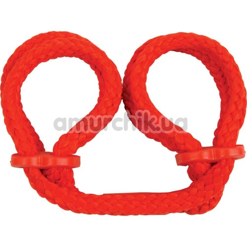 Фіксатори для рук Japanese Silk Love Rope Wrist Cuffs, червоні - Фото №1