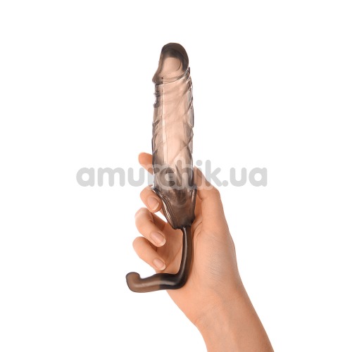 Насадка на пенис со стимулятором простаты XLover Penis Extender 16.2 см, черная