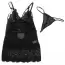Комплект Star Night Sexy Floral Lace Babydoll, чорний: пеньюар + трусики-стрінги - Фото №12