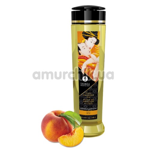 Масажна олія Shunga Erotic Massage Oil Stimulation Peach - персик, 240 мл