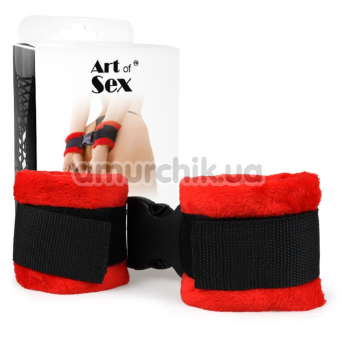 Фиксаторы для рук Art of Sex Handcuffs Soft Touch, красно-черные