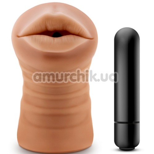 Симулятор орального сексу з вібрацією M For Men Camila, тілесний - Фото №1